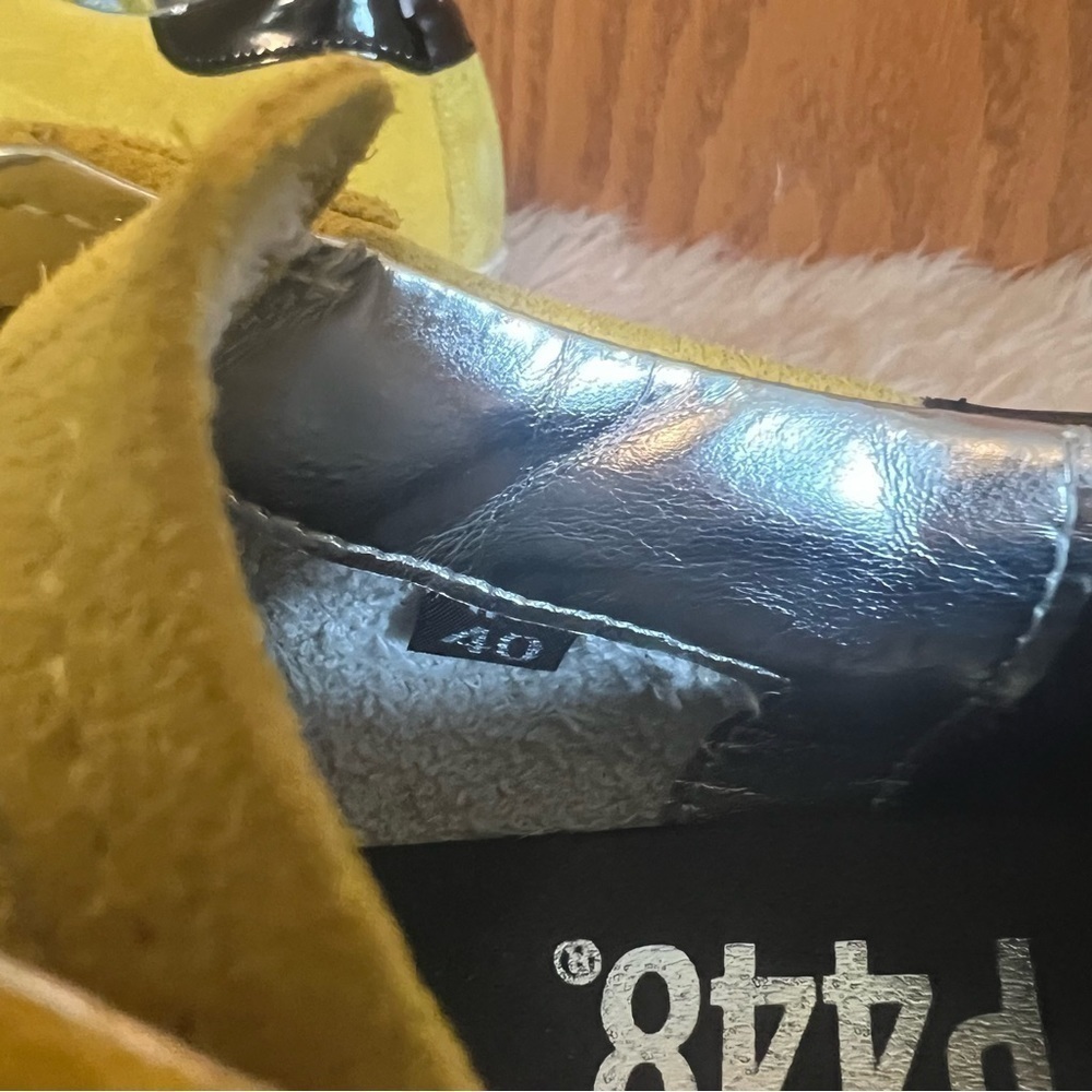 P449 John Yellow Suede Women’s Low Top Sneakers Sz-40 - Picture 6 of 8